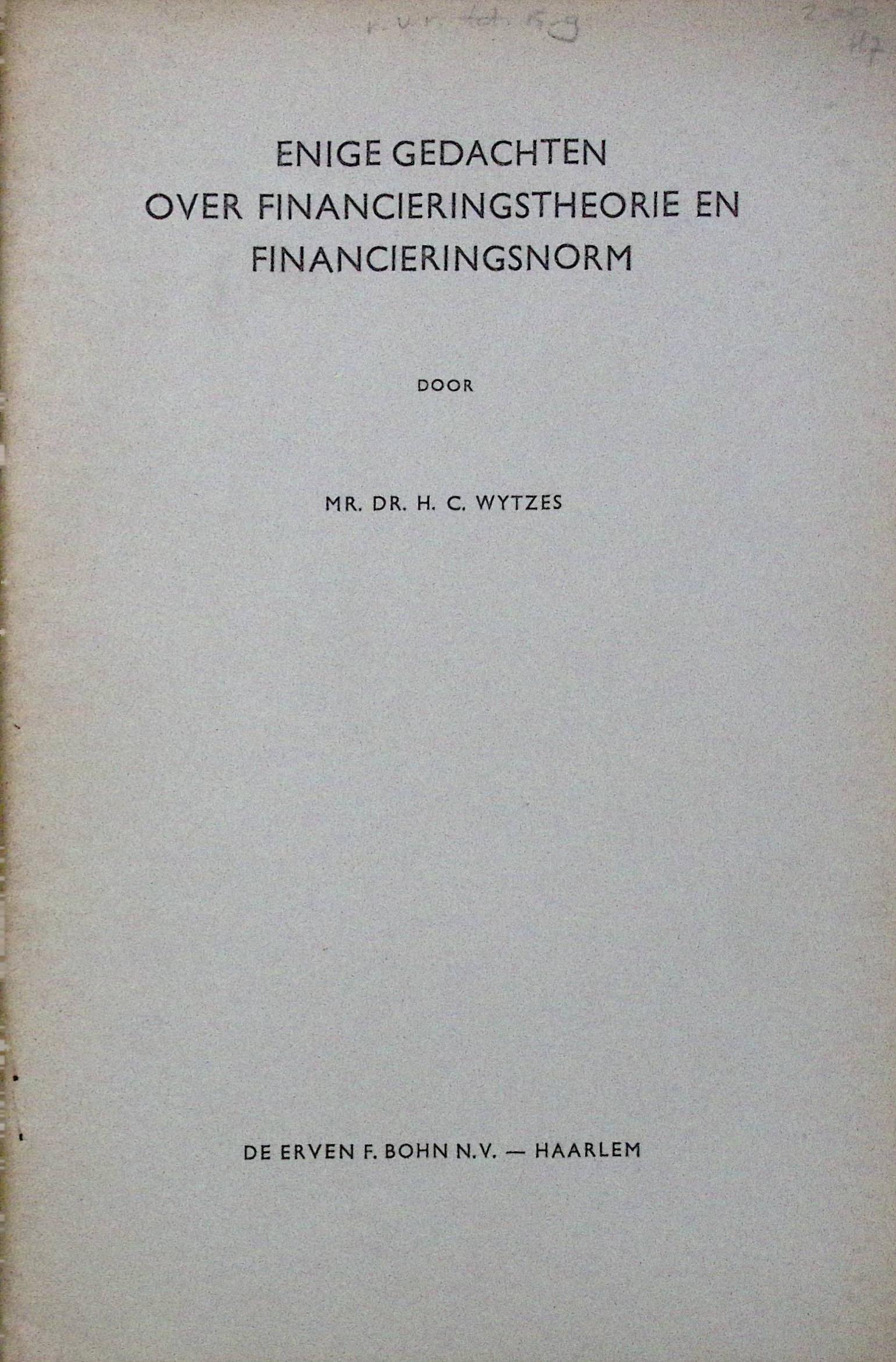 Enige gedachten over financieringstheorie en financieringsnorm