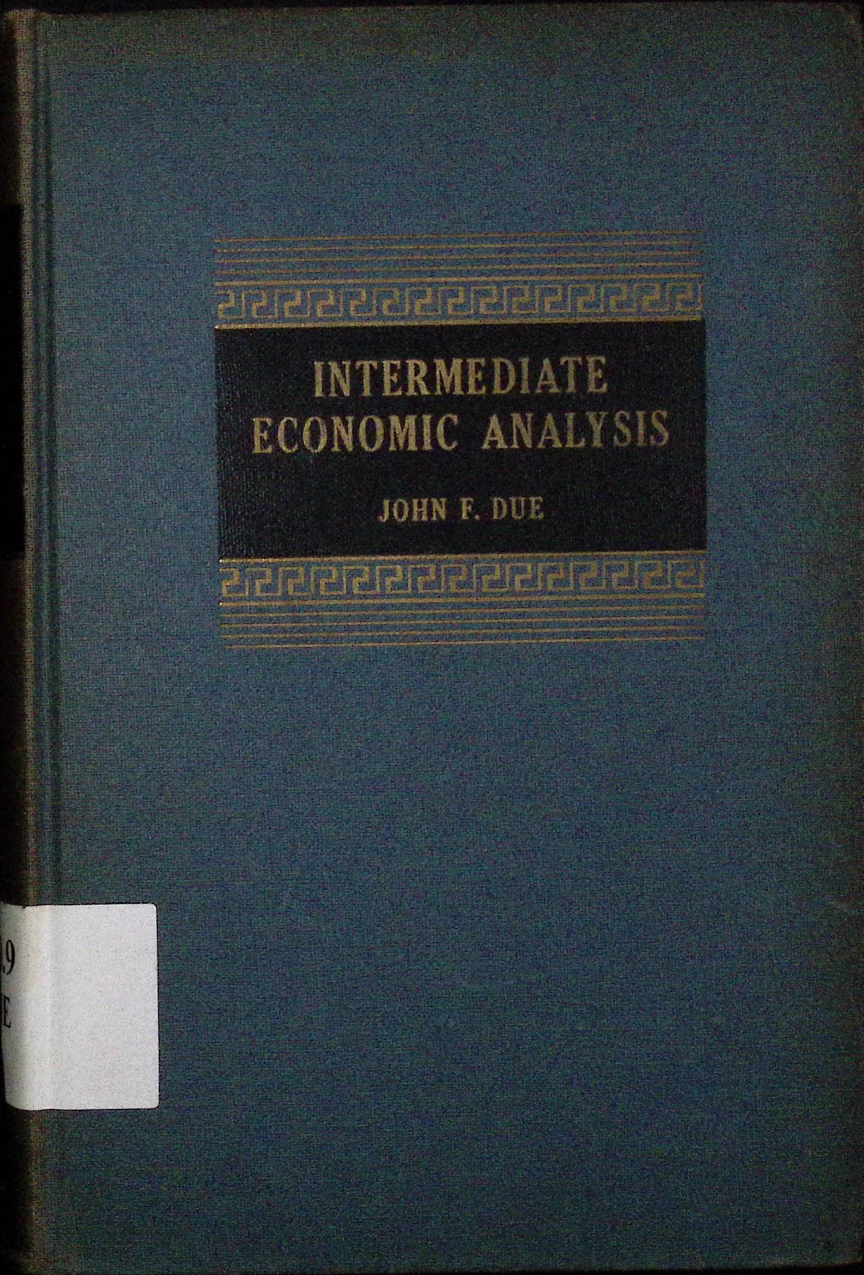 Intermediate Economic Analysis