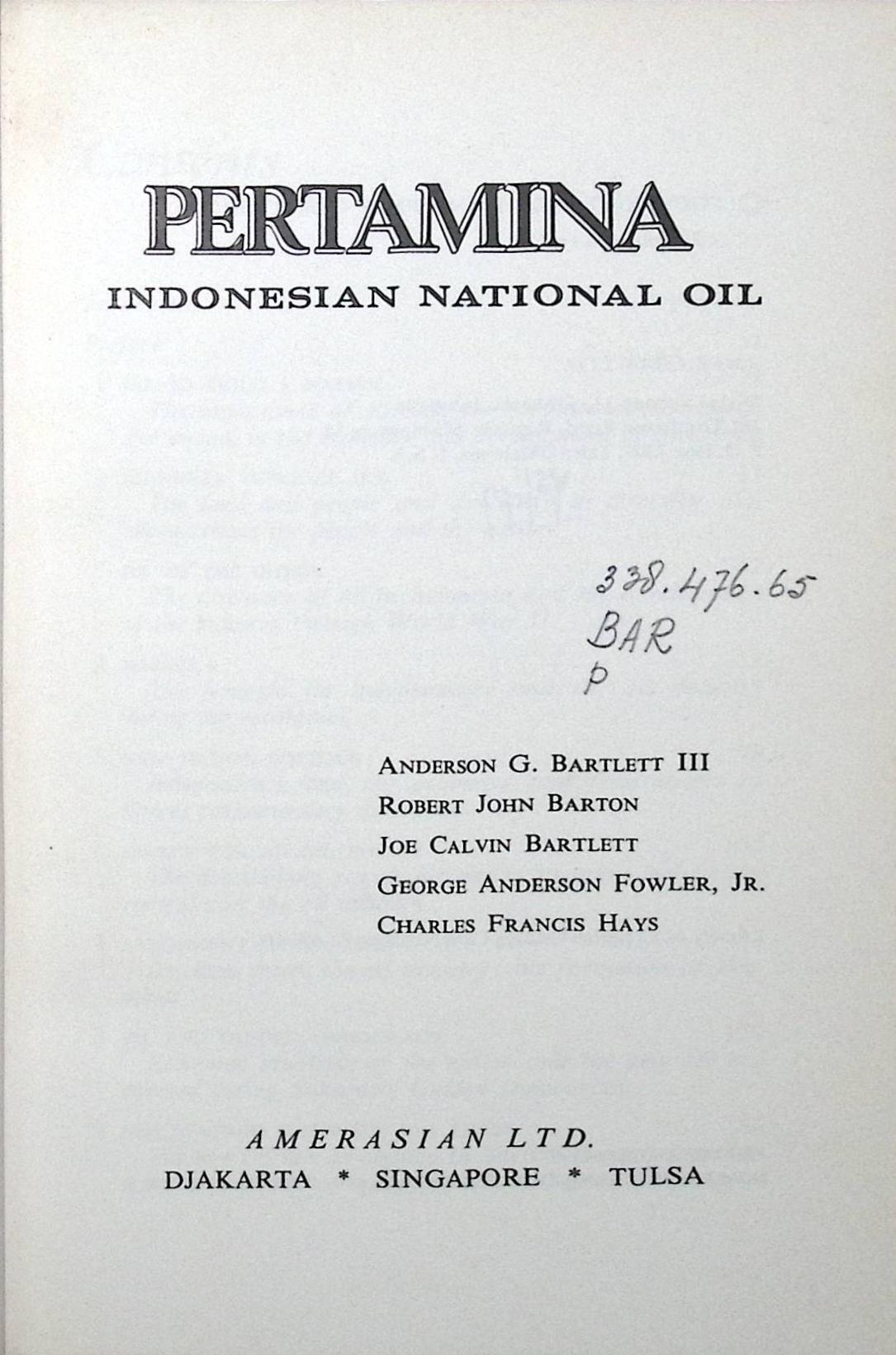 Pertamina Indonesian National Oil