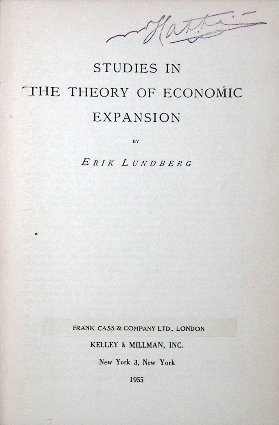Studies in -the Theory of Economic Expansion
